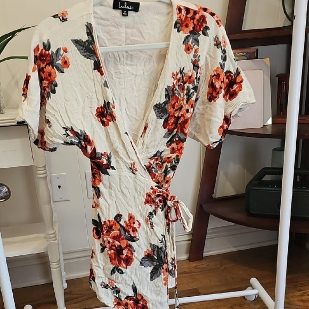 Lulus Elegant Floral Wrap Dress